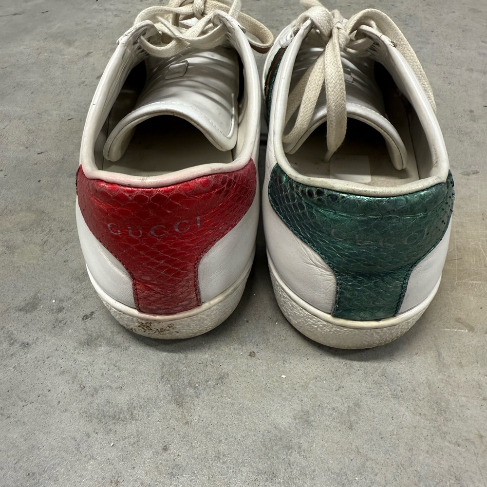 Gucci White Leather Ace Sneakers - Picture 3 of 4